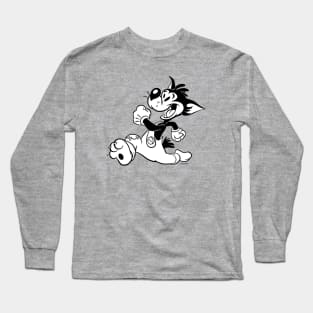 Runaway Fox Retro 30s Cartoon Rubber Hose Style Long Sleeve T-Shirt